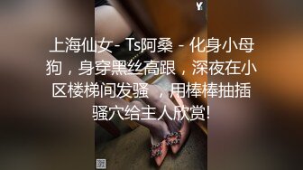 上海仙女- Ts阿桑 - 化身小母狗，身穿黑丝高跟，深夜在小区楼梯间发骚 ，用棒棒抽插骚穴给主人欣赏!